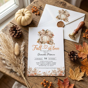 Fall in Love Bruidsuitnodiging boho Bloemen Pompoe Kaart