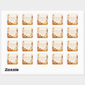 "Fall in Love" Bruiloft Dank Je Favor Vierkante Sticker (Vel)