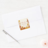 "Fall in Love" Bruiloft Dank Je Favor Vierkante Sticker (Envelop)