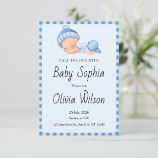 Fall in Love Clothesline Baby Shower Uitnodiging