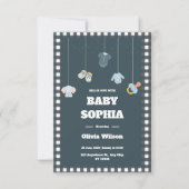Fall in Love Clothesline Baby Shower Uitnodiging (Voorkant)