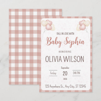 Fall in Love Clothesline Baby Shower Uitnodiging