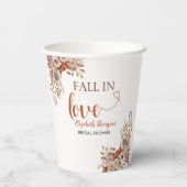 Fall in Love Cute Fall Bridal Shower Papieren Bekers (Achterkant)