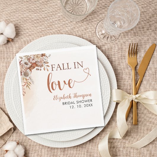 Fall in Love Cute Fall Bridal Shower Servet