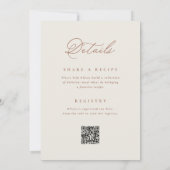 "Fall in Love" Double Sided QR Code Bridal Shower Kaart (Achterkant)