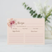 Fall In Love Elegant Boho Bridal Recipe Card (Staand voorkant)
