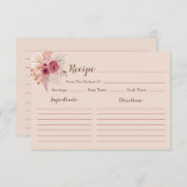Fall In Love Elegant Boho Bridal Recipe Card (Voorkant / Achterkant)