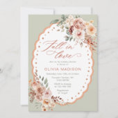 Fall in Love Elegant Fall Floral Baby Shower Kaart (Voorkant)