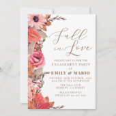 Fall In Love Engagement Invitation Kaart (Voorkant)
