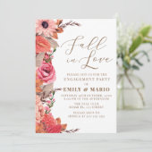 Fall In Love Engagement Invitation Kaart (Staand voorkant)