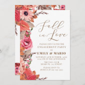 Fall In Love Engagement Invitation Kaart (Voorkant / Achterkant)