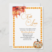 Fall in Love Fall Floral Pumpkin Bridal Shower Kaart (Voorkant)