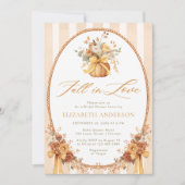Fall in Love Fall Floral Pumpkin Bridal Shower Kaart (Voorkant)