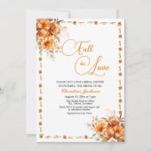 Fall in Love Fall Floral QR Code Bridal Shower Kaart (Voorkant)