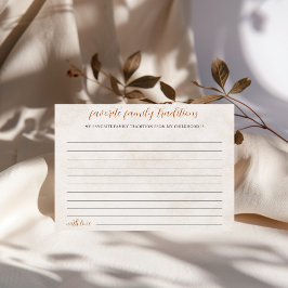 Fall in Love | Family Traditions Bridal Shower  Feestdagenkaart