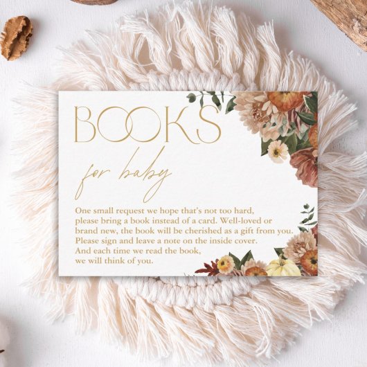 Fall In Love Floral Baby Shower Books For Baby Notitiekaartje