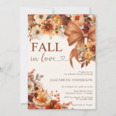Fall In Love  Floral Bridal Shower Party  Kaart (Voorkant)