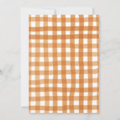 Fall in love Heart Pumpkin Baby shower Gingham Kaart (Achterkant)
