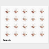 'Fall In Love' Herfstbloesems Pompoen Bruiloftsbor Ronde Sticker (Vel)