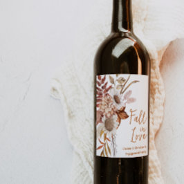Fall In Love Landelijke Herfst Wijnfles Label Wijn Etiket
