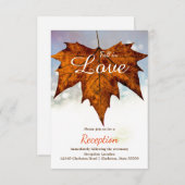 Fall in Love Leaf Foto - Ontvangst Uitnodiging (Voorkant / Achterkant)