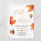 Fall in Love Maple Tree Leaves Bridal Shower  Kaart (Voorkant)