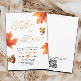 Fall in Love Maple Tree Leaves Bridal Shower  Kaart