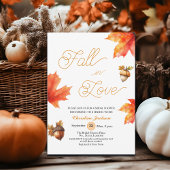 Fall in Love Maple Tree Leaves Bridal Shower  Kaart