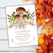 Fall In Love Mushroom Autumn Baby Shower  Kaart