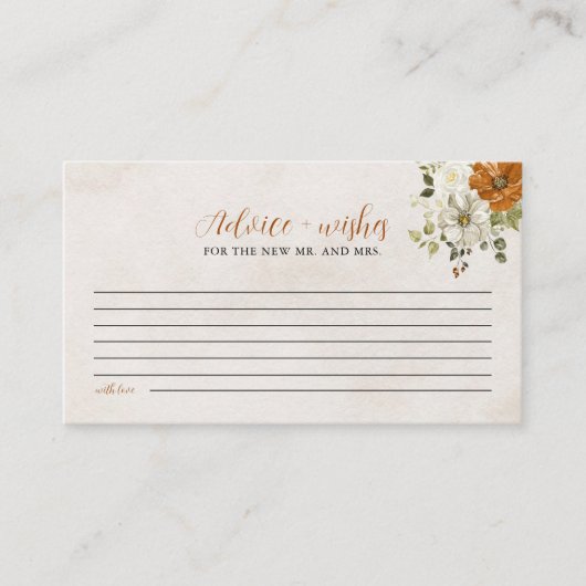 Fall in Love | Newlywed Advice and Wishes Game Informatiekaartje (Voorkant)