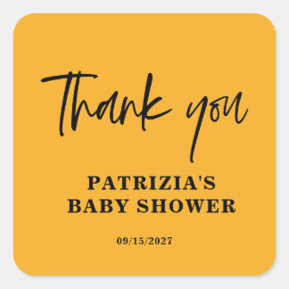Fall in Love Orange Baby Shower Vierkante Sticker