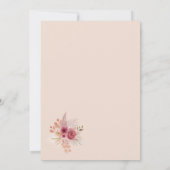 Fall In Love Pink Boho Bridal Shower Invitation Kaart (Achterkant)