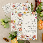 Fall In Love Pressed Wildflower Bridal Shower Kaart