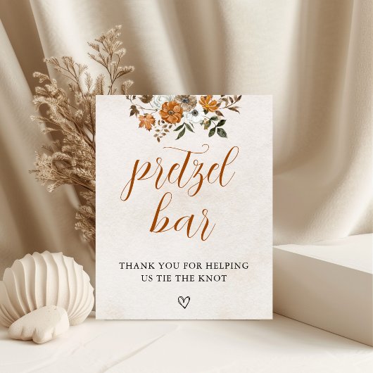 Fall in Love | Pretzel Bar Table Bridal Shower Poster