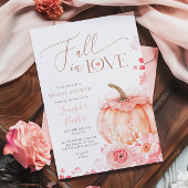 Fall in Love Pumpkin Bridal Shower Invitation Kaart