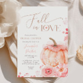 Fall in Love Pumpkin Bridal Shower Invitation Kaart