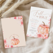 Fall in Love Pumpkin Bridal Shower Invitation Kaart