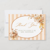Fall in Love Pumpkin Bridal Shower Thank You Card Bedankkaart (Voorkant)