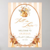 Fall in Love Pumpkin Bridal Shower Welcome Poster (Voorkant)