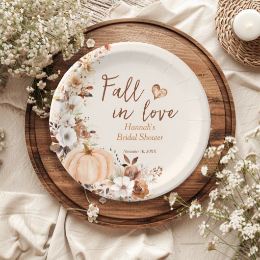 Fall in Love Pumpkin Bruidsbruiloft Papieren Bord