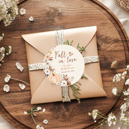 Fall in Love Pumpkin Bruidsfeest Ronde Sticker