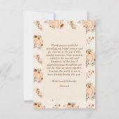 Fall in Love Pumpkin Bruiloft Feest Bedankkaart (Achterkant)