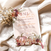 Fall in Love Pumpkin Burgundy Orange Baby Shower Kaart