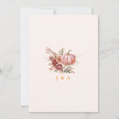 Fall in Love Pumpkin Burgundy Orange Baby Shower Kaart (Achterkant)