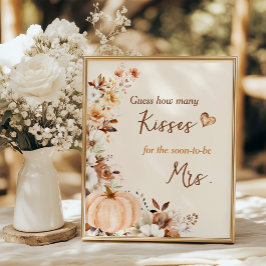 Fall in Love Pumpkin Cards and Gifts Bridal Shower Poster