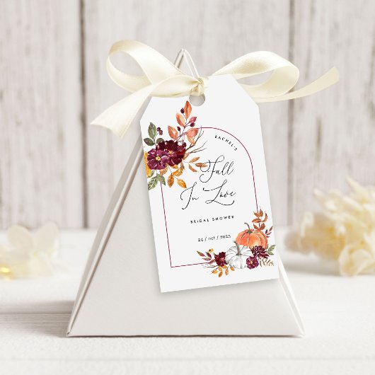 Fall In Love Pumpkin Floral Bridal Shower Cadeaulabel