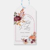 Fall In Love Pumpkin Floral Bridal Shower Cadeaulabel (Voorkant)