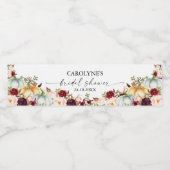 Fall in Love Pumpkin Floral Bridal Shower Waterfles Etiket (Enkel label)