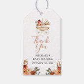 Fall In Love Pumpkin Stroller Floral Baby Shower Cadeaulabel (Voorkant)