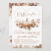 Fall in love Pumpkin Wildflower Couples Shower Kaart (Voorkant / Achterkant)